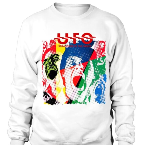 UFO Strangers In The Night Sweatshirt Classic Rock Music Band Pullover 05 - Picture 1 of 5